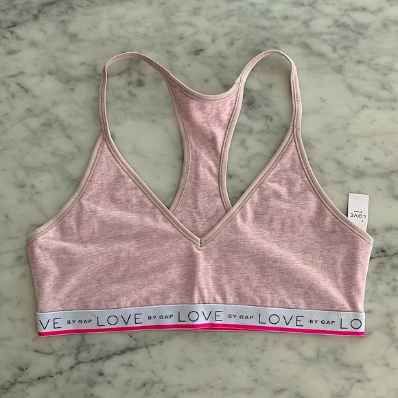 NWT Gap Love V neck bralette pink size Large - Picture 1 of 6